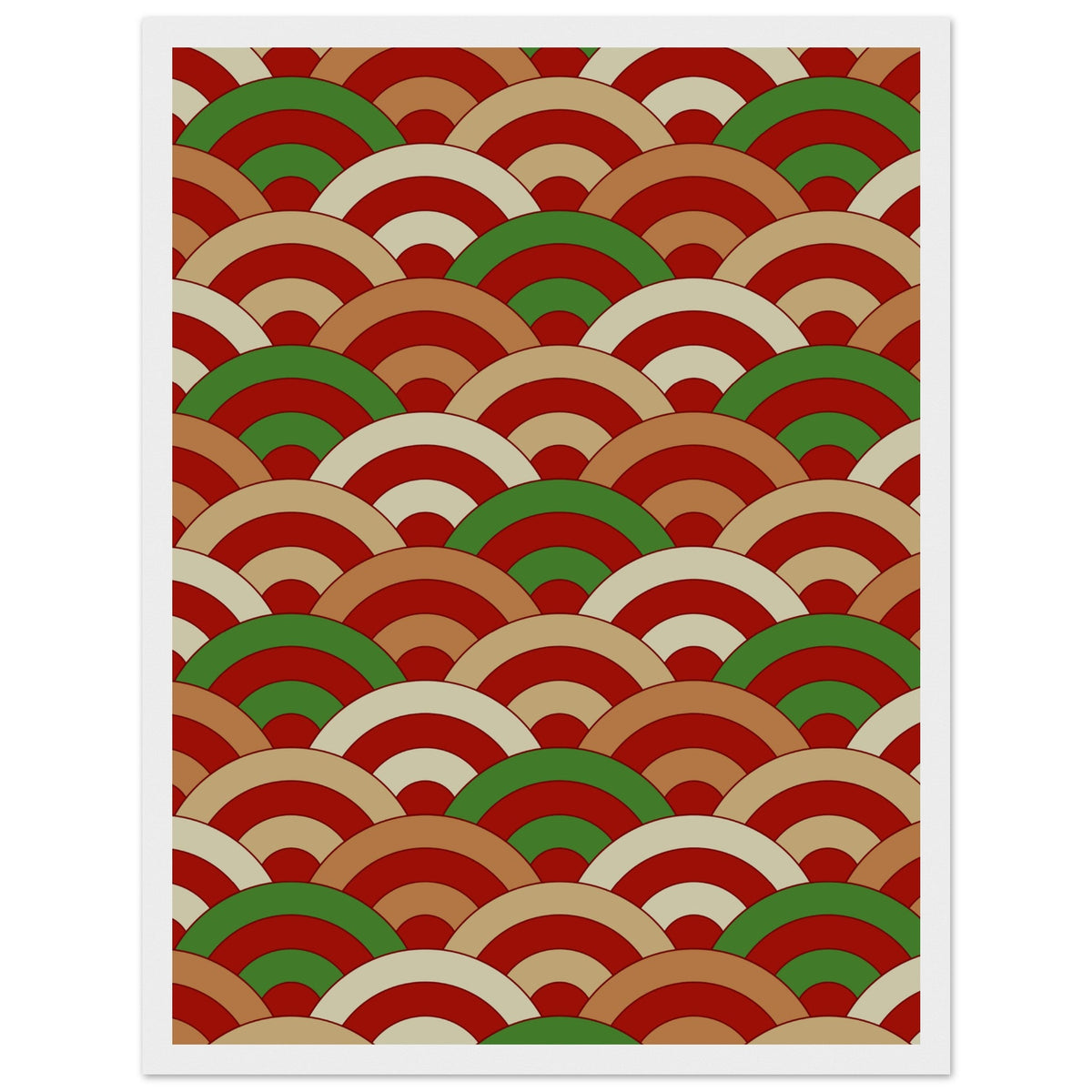 Seigaiha kimono pattern art print in a white frame